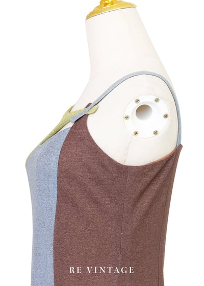 氣質單品 - 錯位幾何色塊長洋裝12