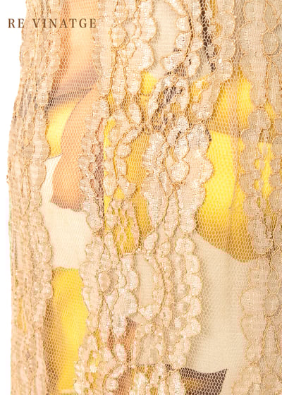 Made in USA - 奶茶色大黃花彈性洋裝6