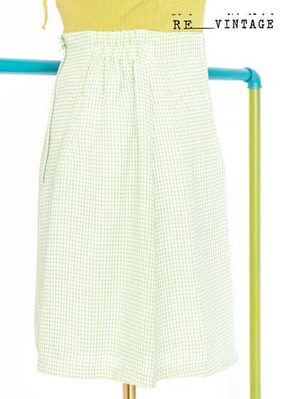 檸檬草綠色格紋小短裙3