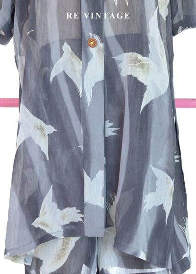 套裝上衣 - 煙雨霧色裡的飛鳥上衣3