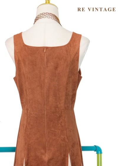 溫潤南瓜橘拼色洋裝11