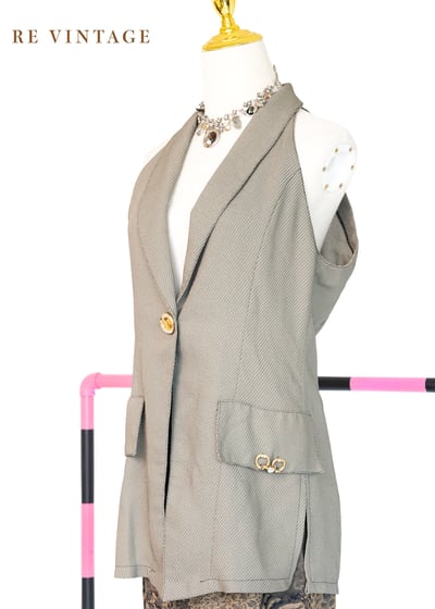 質感單品 - 螺旋貝殼削肩外搭長背心8