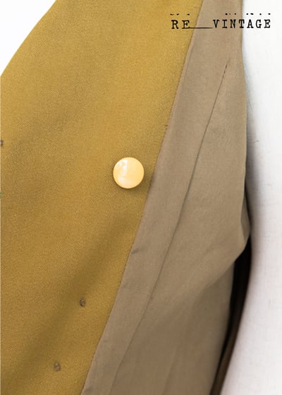 雙排扣黃綠色合身帥氣洋裝12