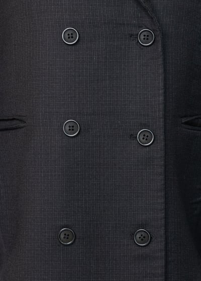 『法國寶物』雙排釦小黑格中長版西裝外套4