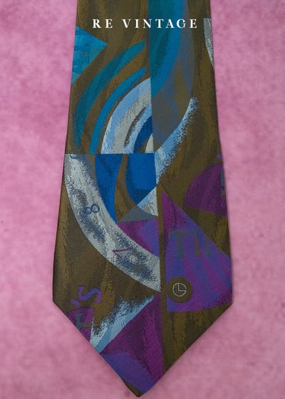 抽象現代主義色塊拼接領帶6