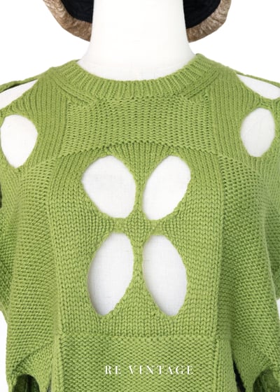 Jelly Green 四片幸運草簍空針織上衣4