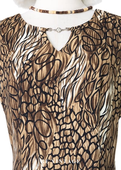 大地色墨跡迷宮藝術筆觸長洋裝9