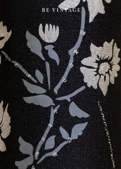 氣質單品 - 灰黑色銀白花枝長洋裝7