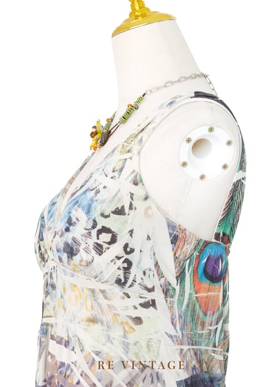 PEACOCK REVERIE羽毛時空圖騰交疊長洋裝8