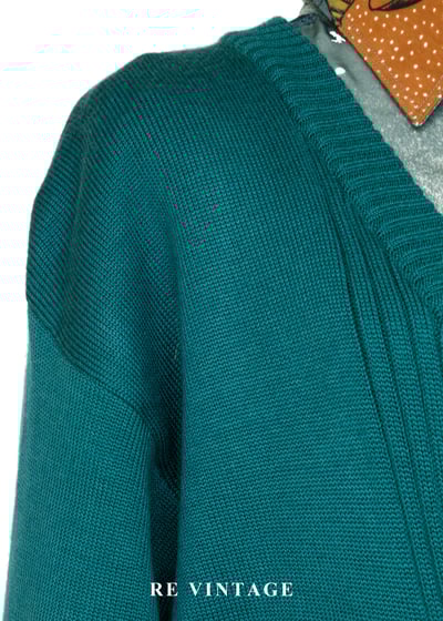 雙排雕花金釦暖綠色針織外套6