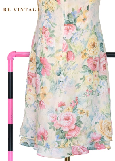 淡彩油畫大花卉洋裝12