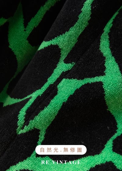 螢光綠長頸鹿紋絨布迷你洋裝14