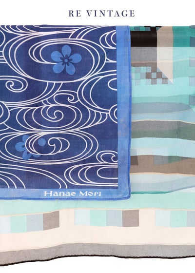 湖水裡的小花波紋小絲巾3