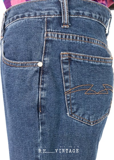 閃粉紅小花邊高腰微喇叭牛仔褲5