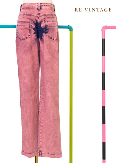 星染痕跡之花粉紅牛仔褲8