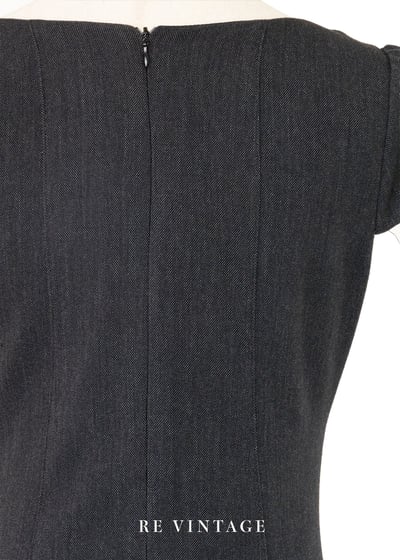 氣質單品 - 深灰色花苞綻放洋裝15