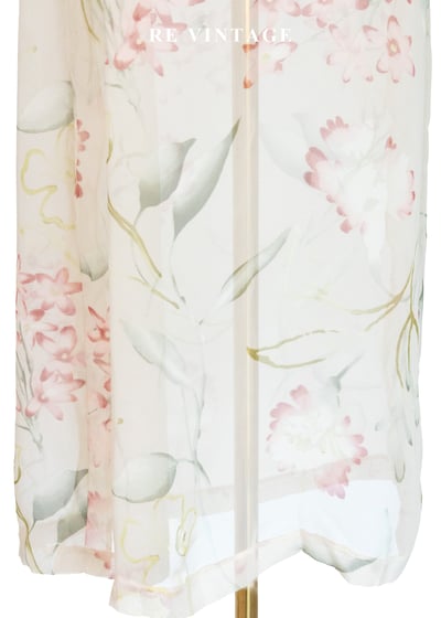 田園碎花方領透膚花卉長洋裝14