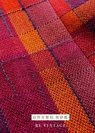 『歐洲寶物』法國製 - 氣質出眾的橘紅色不規則格紋西裝外套17