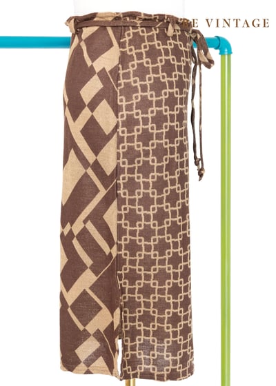 Double Print 咖啡棕薄款針織及膝裙（24-27"）5