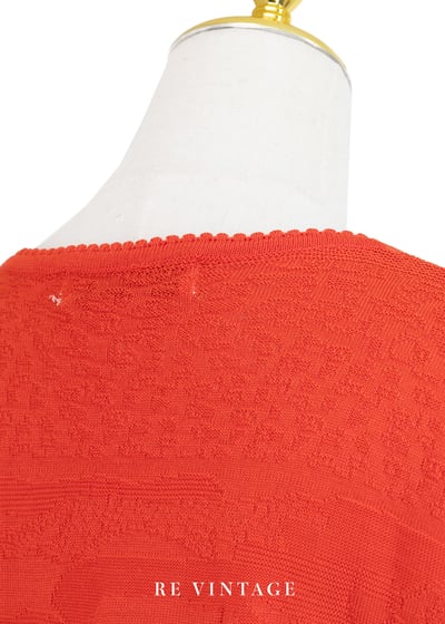 隱形動物園橘紅色針織短袖上衣9