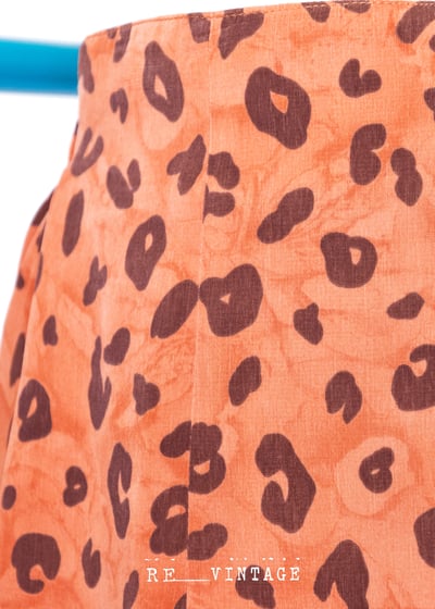 暗橘色小豹紋百摺短裙（25"）3