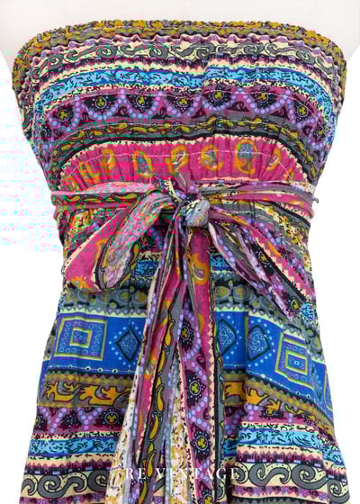 夏日樂園層層圖騰平口洋裝6