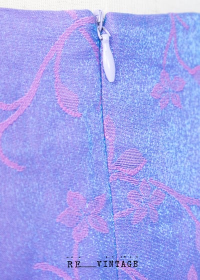 藍紫色珠光小花朵中長裙6