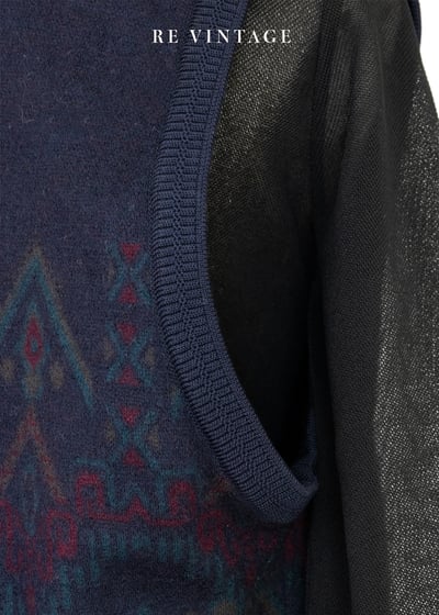 Dark Navy 圖騰毛料針織背心13