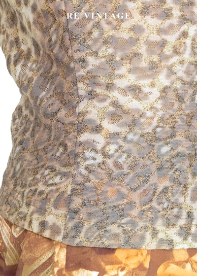 黃金豹紋蕾絲細肩帶背心4