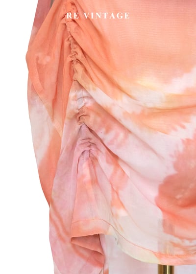 夕陽色的呼吸 - 暖橘渲染抽繩雪紡裙（27"）5