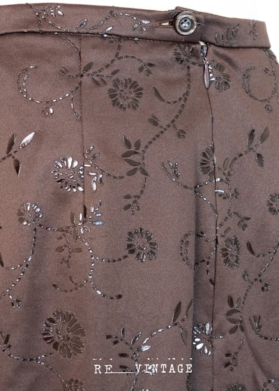 小花閃閃深咖啡色短裙3