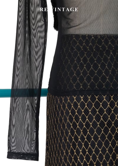 前衛的毛絨霸道線條網紗上衣12