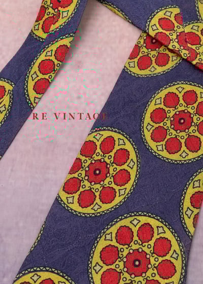 萬花筒效應- 紫紅撞色圓圖騰領帶9