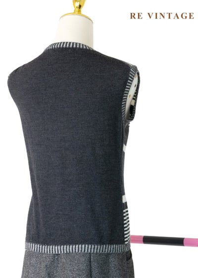 黑白間變奏曲幾合針織背心8