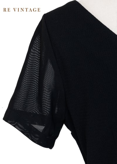 黑系幾何拼接貼身長洋裝14