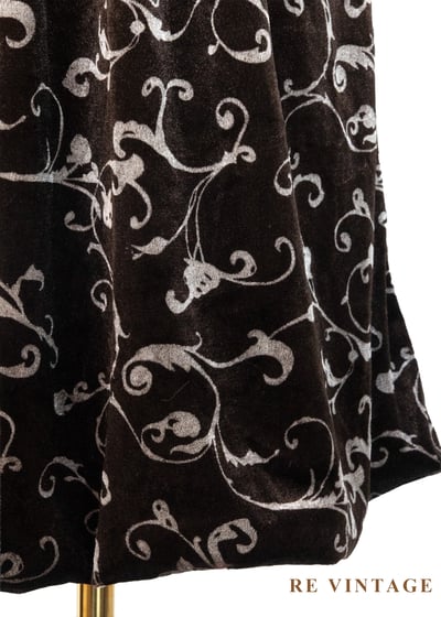 巧克力色高領藤蔓小燈籠迷你洋裝7