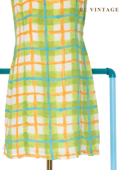 夏日維他命 - 手繪格紋洋裝4