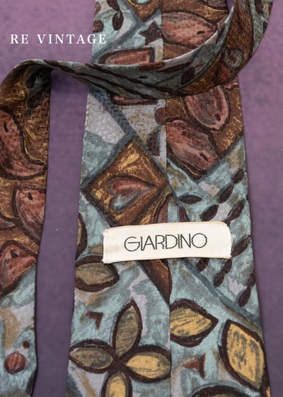 土橘泥褐交錯陶器花朵領帶5