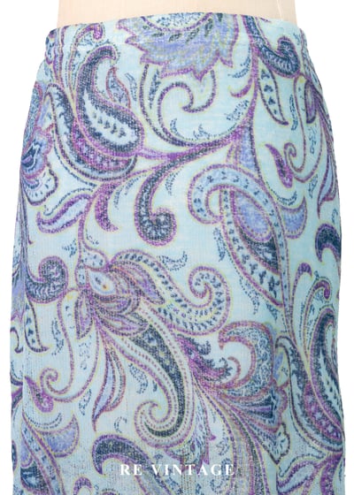 水藍流動花紋蔓延及膝裙（24-28"）7