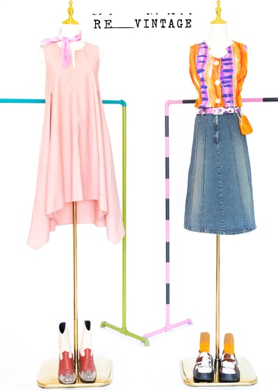 凸凸の直線條高腰牛仔裙（26"）2