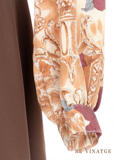 晨曦橘紫色小花長袖襯衫5