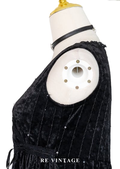 無聲流星黑絨迷你洋裝10