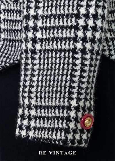 紅釦千鳥格刺繡西裝外套9