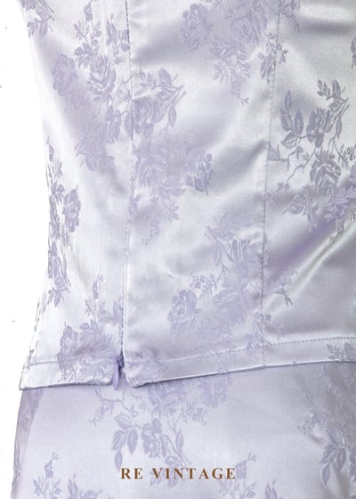 套裝背心 - 淡雅夢幻冰紫色花卉圖騰背心9