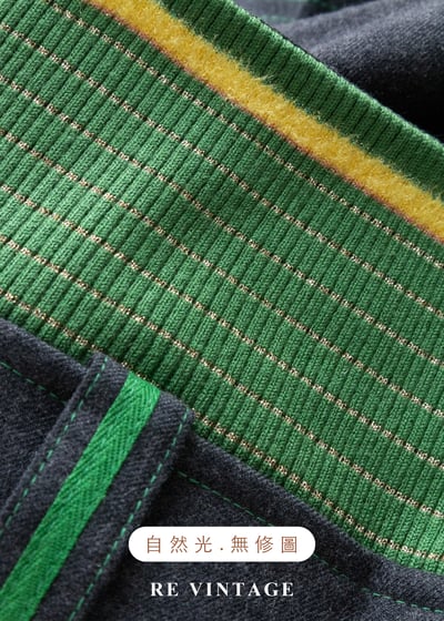 鮮綠撞色明線壓褶美裙（28"）11