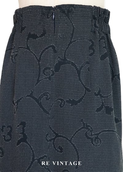 炭灰色古典植物藤蔓長裙（25-27"）8