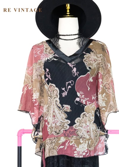 浮世漫遊 - 乾燥玫瑰色圖騰上衣1