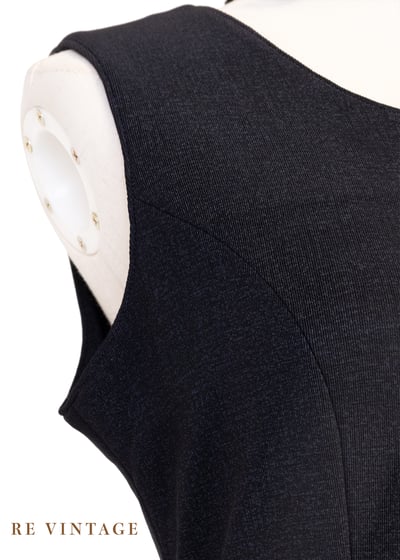 氣質單品 - 灰黑色銀白花枝長洋裝5