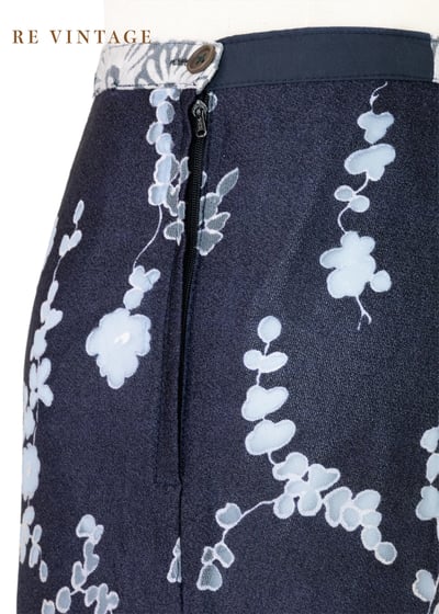 雙色藍韻花影長裙（26"）8