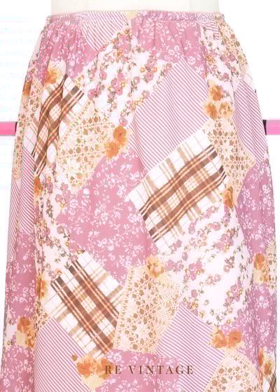 如夢如幻的拼布花紋雪紡裙裙（22-31"）3